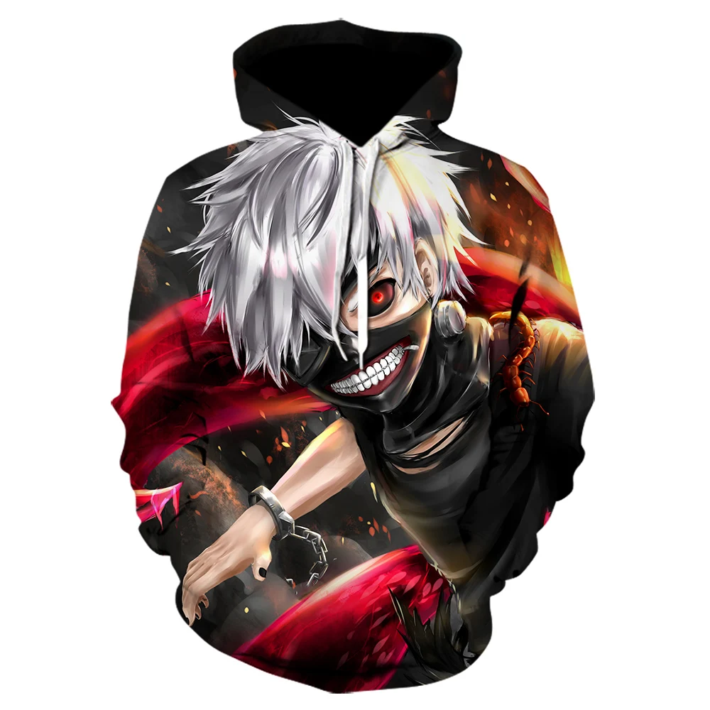 3D толстовки с капюшоном для мужчин/wo для мужчин аниме Kaneki Ken с 3D принтом японская Толстовка Dunne Herfst уличная белая куртка - Цвет: WE-870