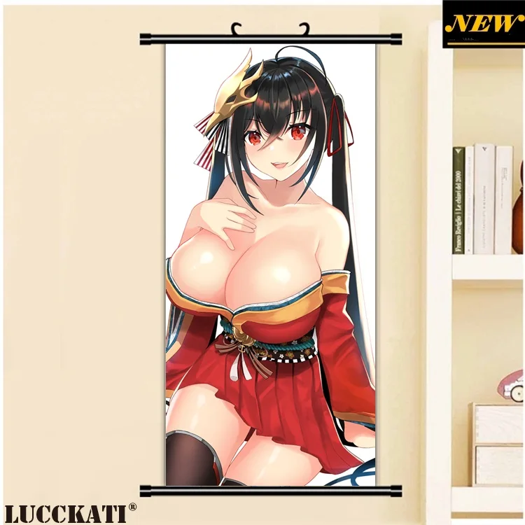 45X95 см Azur Лейн Bilan Hangxian соски без бюстгальтера животные уши калочки сексуальные лоли мультфильм аниме плакат прокрутки холст живопись - Цвет: O