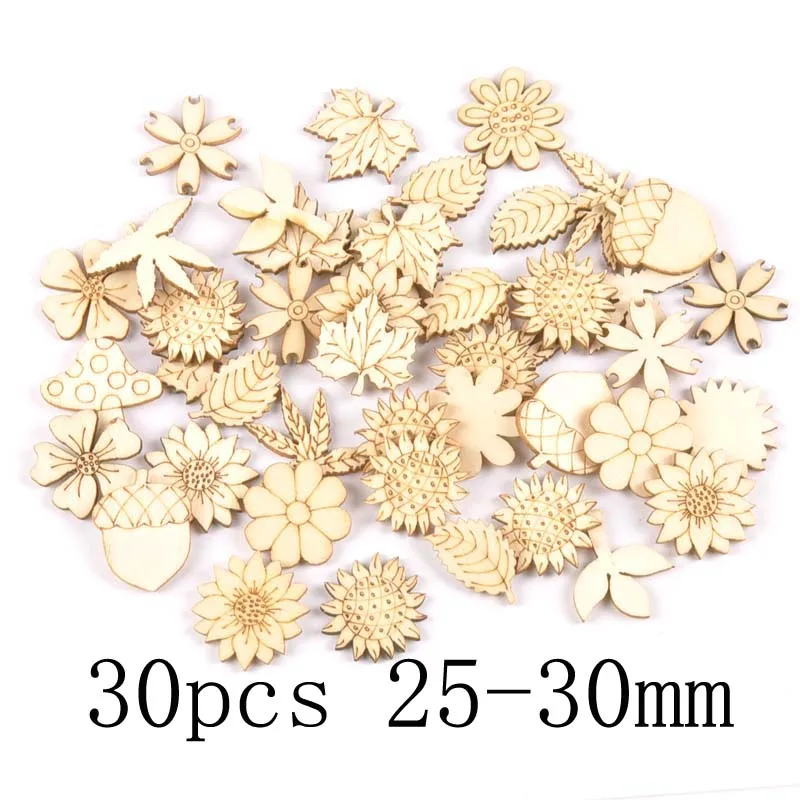 mt1945-30pcs Смешанный лист/животное/бабочка фишки деревянные вырезы ремесло украшения для семейного альбома Дерево Искусство Свадебные украшения mt2520 - Цвет: mt1945-30pcs