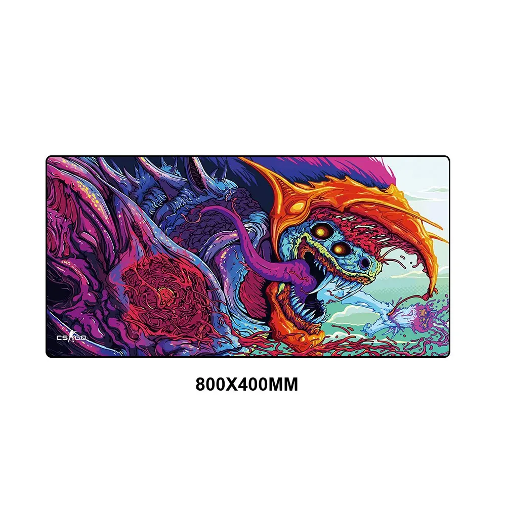 800x400MM Коврик для мыши CSGO большой коврик для мыши XL XXL резиновый противоскользящий Hyper Beast коврик для мыши коврики игровая мышь клавиатура CS GO скоростной коврик для мыши коврик - Цвет: 800x400MM
