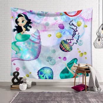 

Purple Mermaid Painting Tapestry 3D Printing Tapestrying Rectangular Home Decor Wall Hanging 06