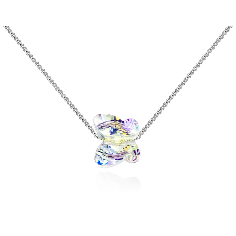 BAFFIN оригинальные кристаллы от Swarovski Бабочка бисера ожерелье кулон для женщин девочек милые ювелирные изделия серебряный цвет цепи воротники