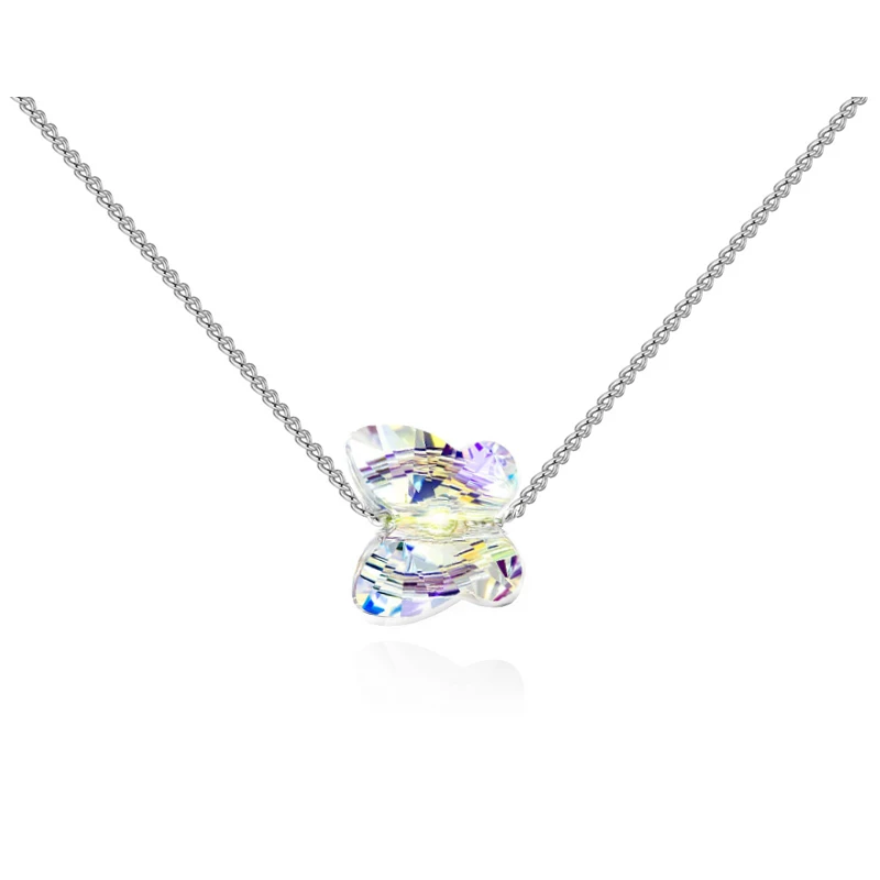 BAFFIN Original Crystals From Swarovski Butterfly Bead Necklace Pendant For Women Girls Cute Jewelry Silver Color Chain Collars | Украшения