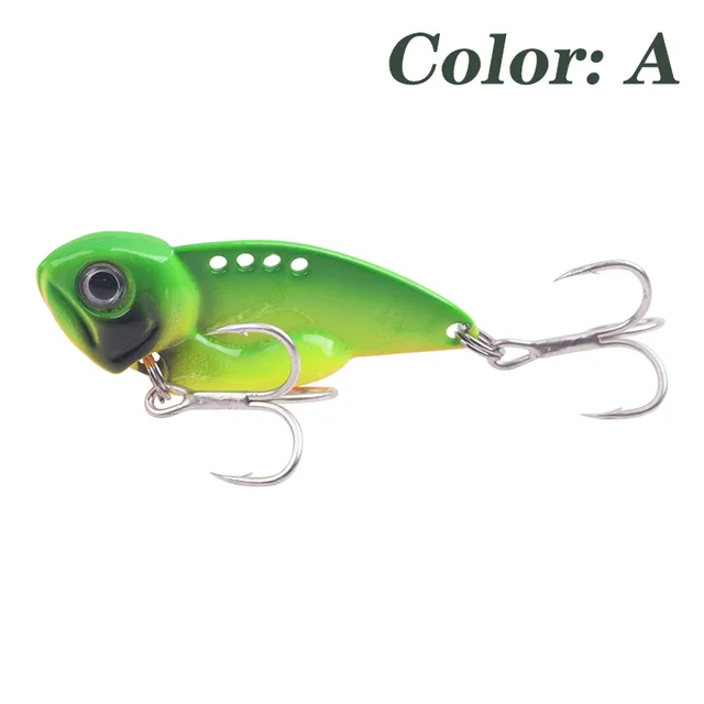 1Pcs 7g 10g 14g Metal VIB Blade Fishing Lure Sinking Spinner Spoon Balancer Wobbler Artificial Bait With Treble Hook Bass Tackle A