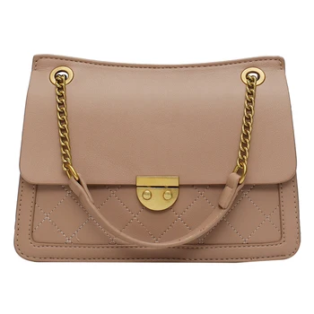 

Elegant Female Plaid Tote Bag 2020 Fashion New High Quality Leather Women's Designer Handbag Lock Chain Shoulder Messenger Bag