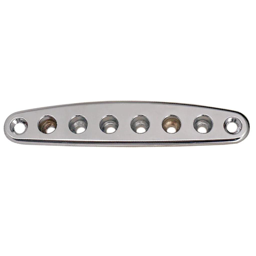 Tooyful 1Pc Electric Guitar Parts Bridge String Thru Body Ferrules Bushing Plate Black or Silver