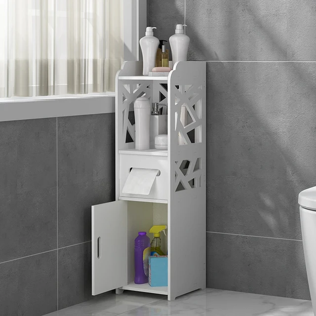 Narrow Bathroom Organizer, Corner Cabinet,Small Bathroom Storage