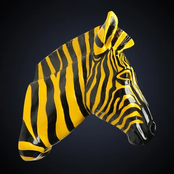 

SIMULATION ZEBRA HEAD DECORATION DEER HEAD HANGING RESTAURANT CLOTHING STORE WALL DECORATIONS RESIN ANIMAL HEAD WALL DECORATION
