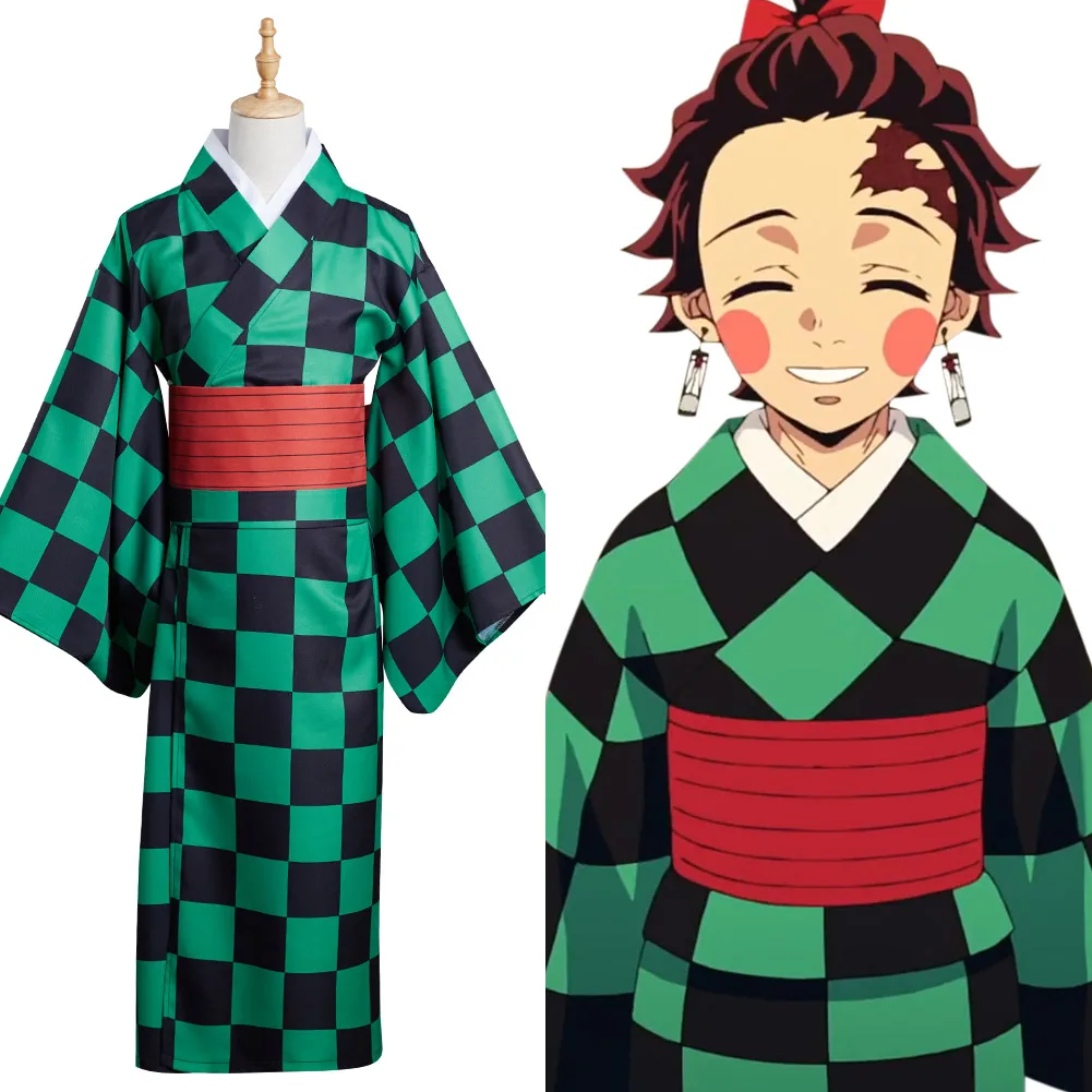 Anime Demon Slayer Cosplay Costume Kimono Dress Outfits Halloween Carnival Suit morticia addams costume