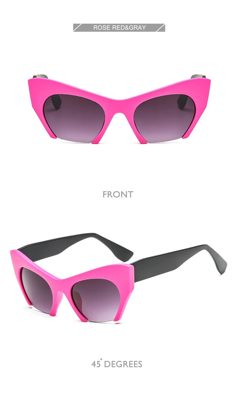 Королевская девушка кошачий глаз солнцезащитные очки женские брендовые дизайнерские очки из ацетата Женские винтажные в полуоправе унисекс очки UV400 os017