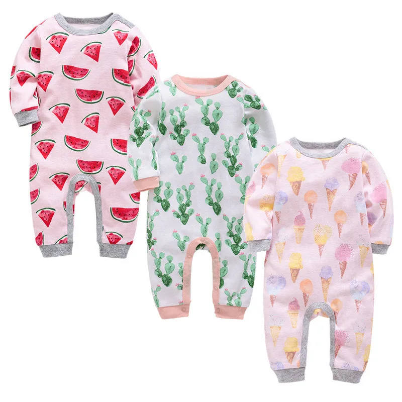 Honeyzone/комбинезон с длинными рукавами для новорожденных, Bebe, хлопковая одежда для девочек, детские комбинезоны для малышей Комбинезоны на весну для детей 0-12 месяцев - Цвет: PY11606162