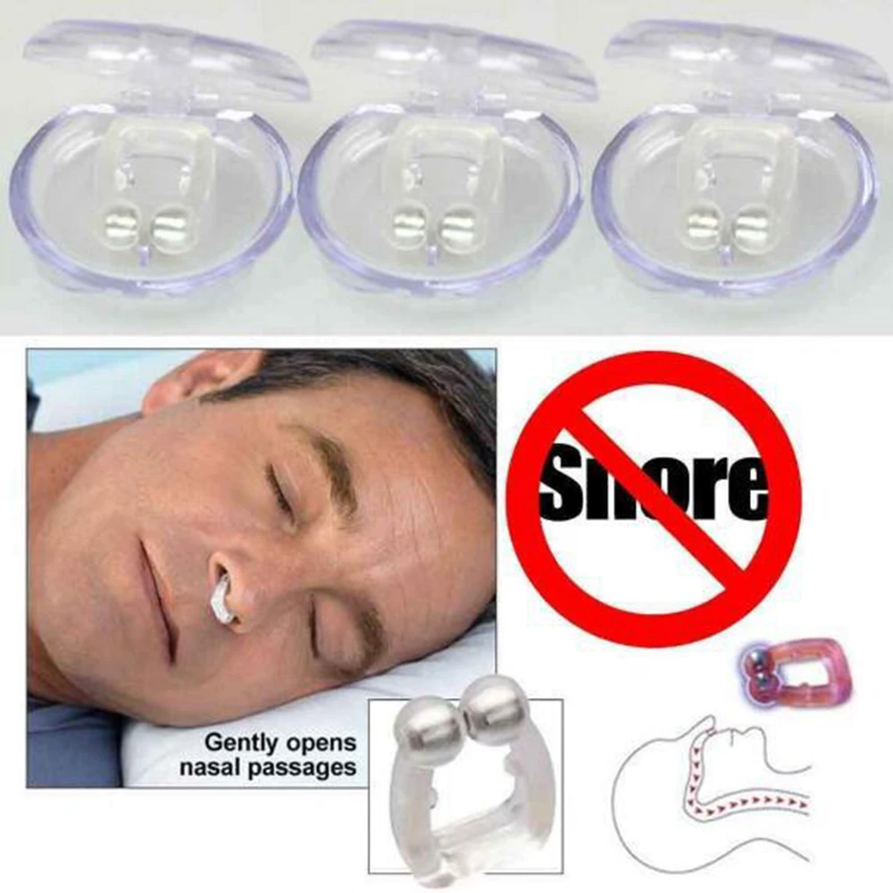

Nose Clip Silicone Magnetic Anti Snore Stop Snoring Sleep Tray Sleeping Aid Apnea Guard Night Device With Case 2019 new