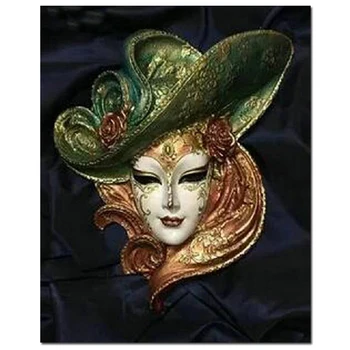 

5d diy Diamond painting full square round Diamond Embroidery mask woman Diamond Painting round all drill mosaic art JS5265