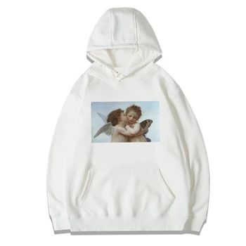 

Angel baby Michelangelo hoodies sweatshirts men/women casual long sleeve Print Van Gogh Art Oil Painting hooded hoody for girls