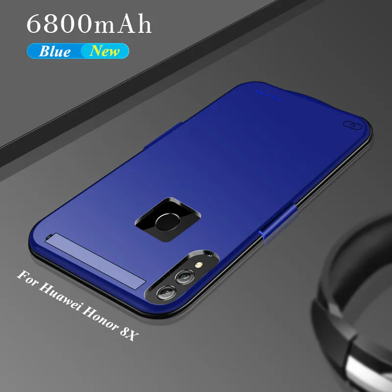 Blue 6800 мАч чехол для huawei Honor 8X зарядное устройство чехол внешний аккумулятор чехол-аккумулятор для Honor 8X Крышка для зарядки - Цвет: Blue