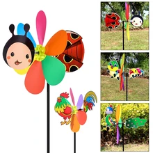 Пластиковый цвет случайный вертушка ветер Спиннер 3D красивый газон Декор открытый Whirligig мельница прекрасный сад двор игрушка насекомое