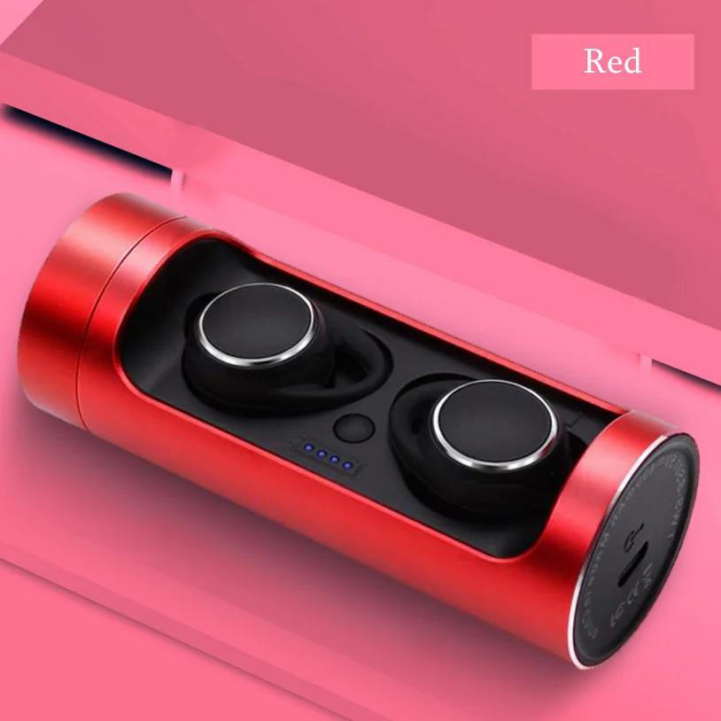Красный Наушники-вкладыши TWS touch binaural bluetooth-гарнитура 5,0 Беспроводная мини невидимая Спортивная Беговая гарнитура универсальные наушники IPX6 водонепроницаемые - Цвет: Красный