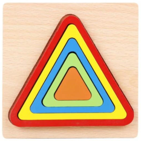 triangle Форма познавательная доска детская Геометрическая головоломка деревянные игрушки детские развивающие игрушки Детские познавательные обучающие соответствующие игрушки - Цвет: triangle
