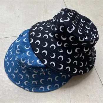 

2020SS Marine Serre Bucket Hats Women Men High Quality Half moon Hip Hop Streetwear Cap Marine Serre Bucket Hats
