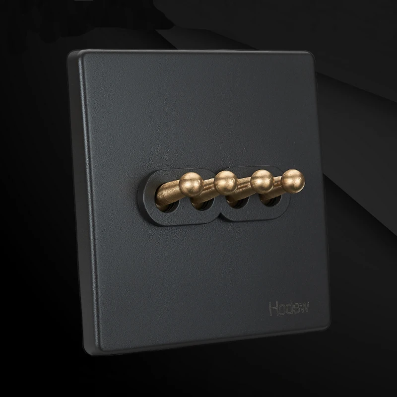 4-Gang Switch Высокое качество 86 Ретро серый настенный светильник латунный тумблер 1-4 банды один двойной контроль 2 способ выключатель света - Цвет: 4-Gang Switch