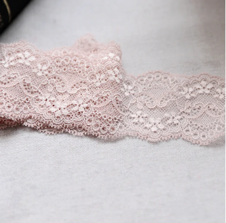 Bra Lingerie Lace Fabric 4 Meters/lot 6cm Width Embroidered Stretchy Elastic Purple Pink Trim