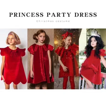 

Pre-sale 2019 Girls Spring Festival Christmas Ball Gown Dress New Female Baby Sleeveless Tank Dress