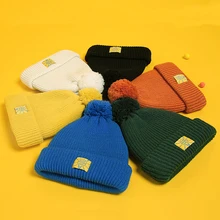 Harajuku Шерстяная кепка в консервативном стиле, вязаная шапка, Женская разноцветная Кепка на выбор, зимняя новая Толстая теплая шапка