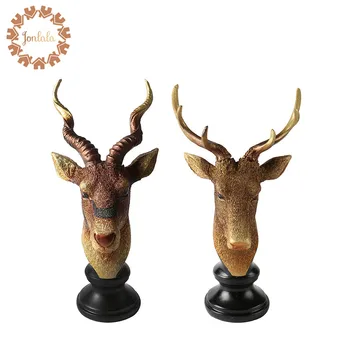 

Antelope /Deer Decoration Home Decoration Resin Simulation Animal Model American Pastoral Model House Soft Sleeve Half Sculpture