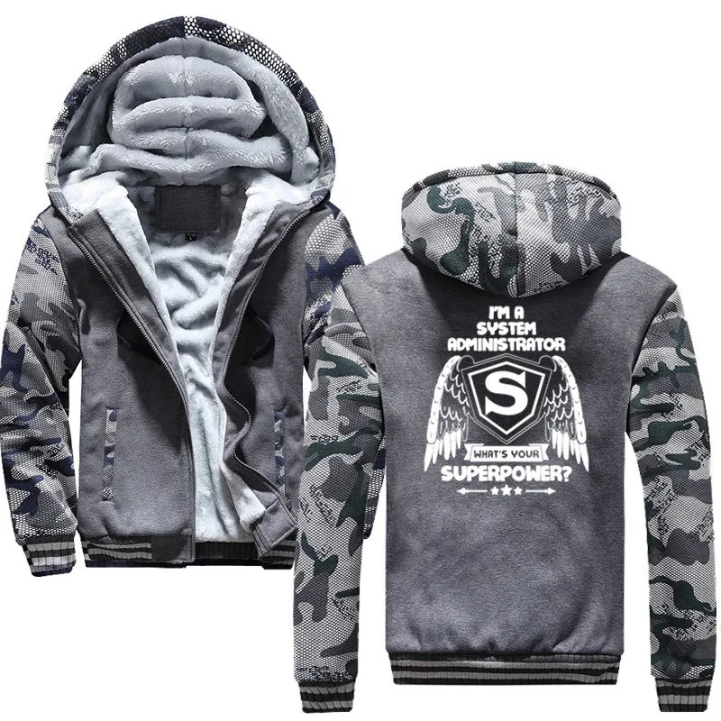 I'm system Administrator What's Your Superpower Hoodies мужские толстовки с капюшоном пальто кардиган с капюшоном на молнии мужская одежда - Цвет: gray