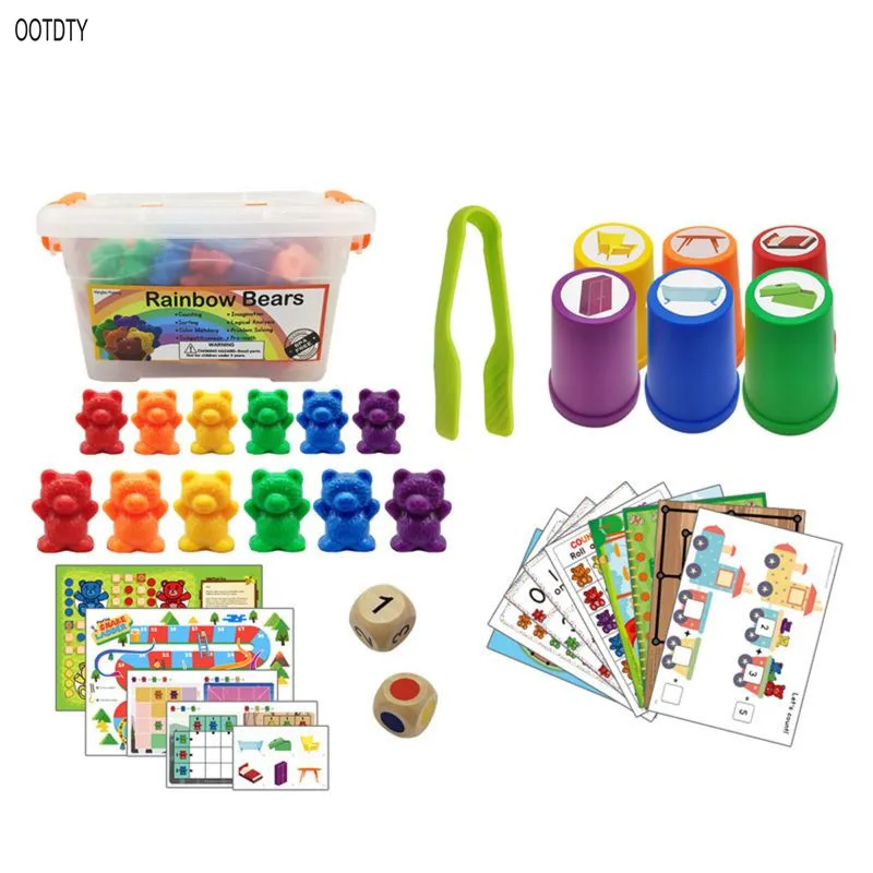

Perfect Counting Bears With Stacking Cups Set - Montessori Rainbow Matching Game, Educational Color Sorting Toys For Tod