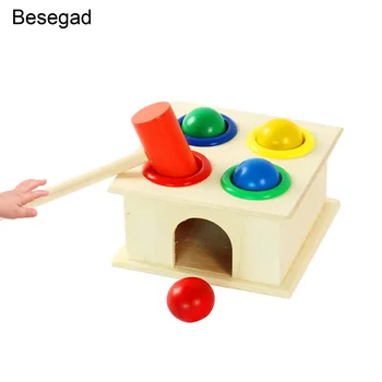 

Wooden Playing Hamster Game Toy Hammer Pounding Knock Hit Ball Toys Knocking Box for Children Development Early Educational Toys