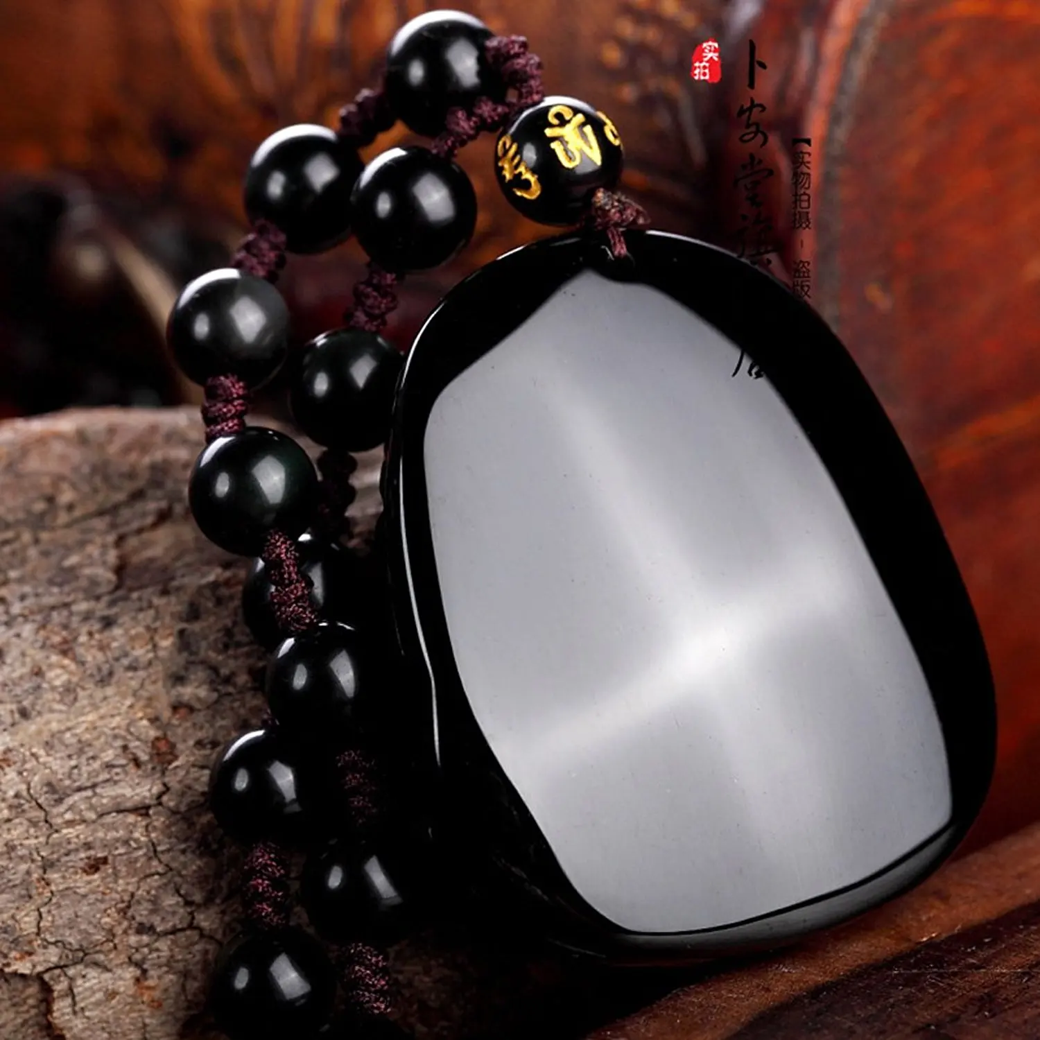 LETSFUN Fine Jewelry чистый натуральный обсидиан Foo Собака Лев Kylin Kirin подвеска в форме зверей ожерелье