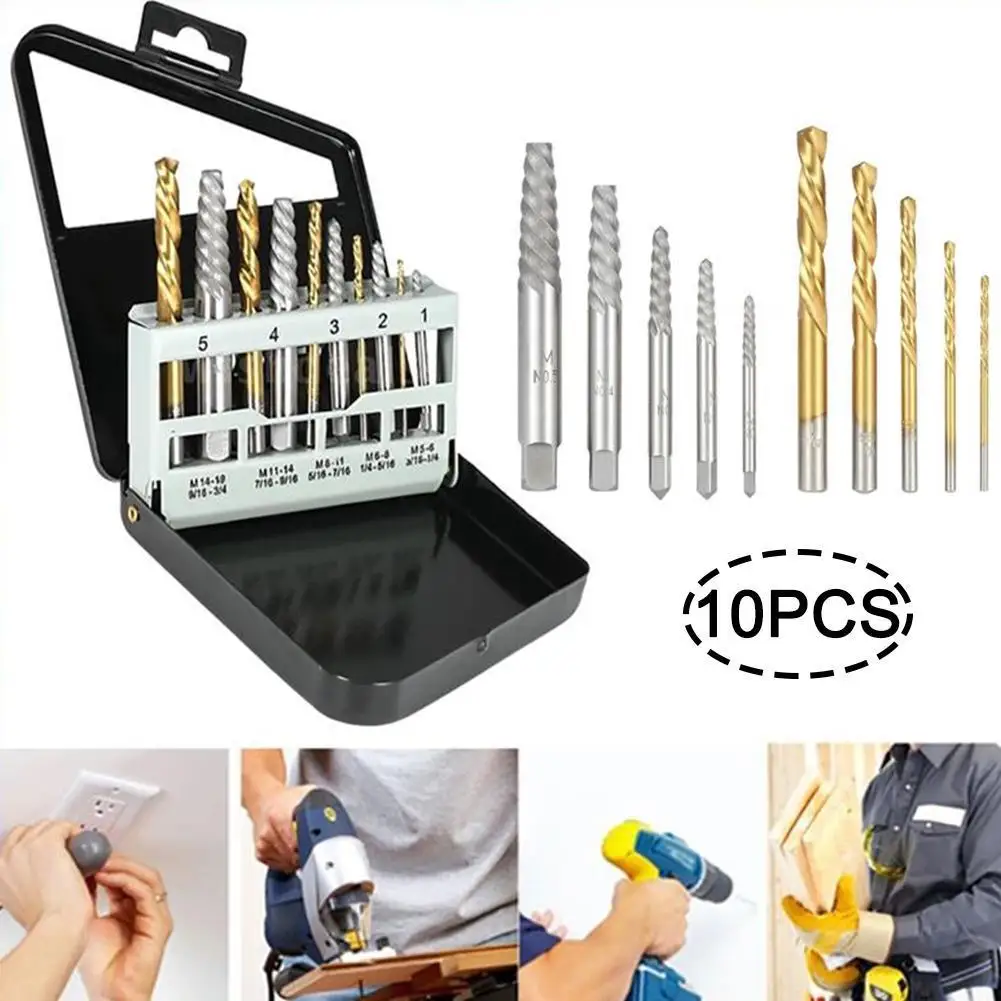 

Convenient Cobalt Left Hand Drill Bit Broken Bolt Damaged Case Extractor with To Set The Collect Tools NEW Metal Screw K0U9