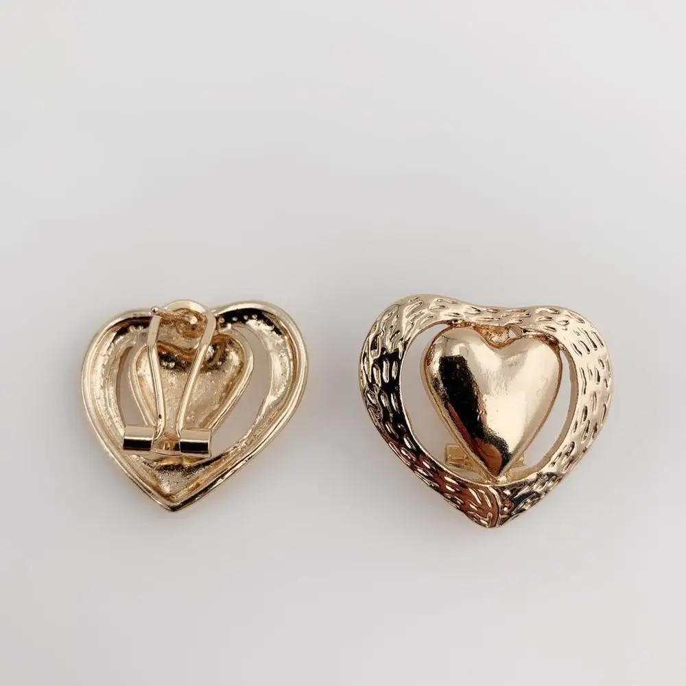 Новые милые золотые серьги в форме сердца модные ювелирные изделия свадебные