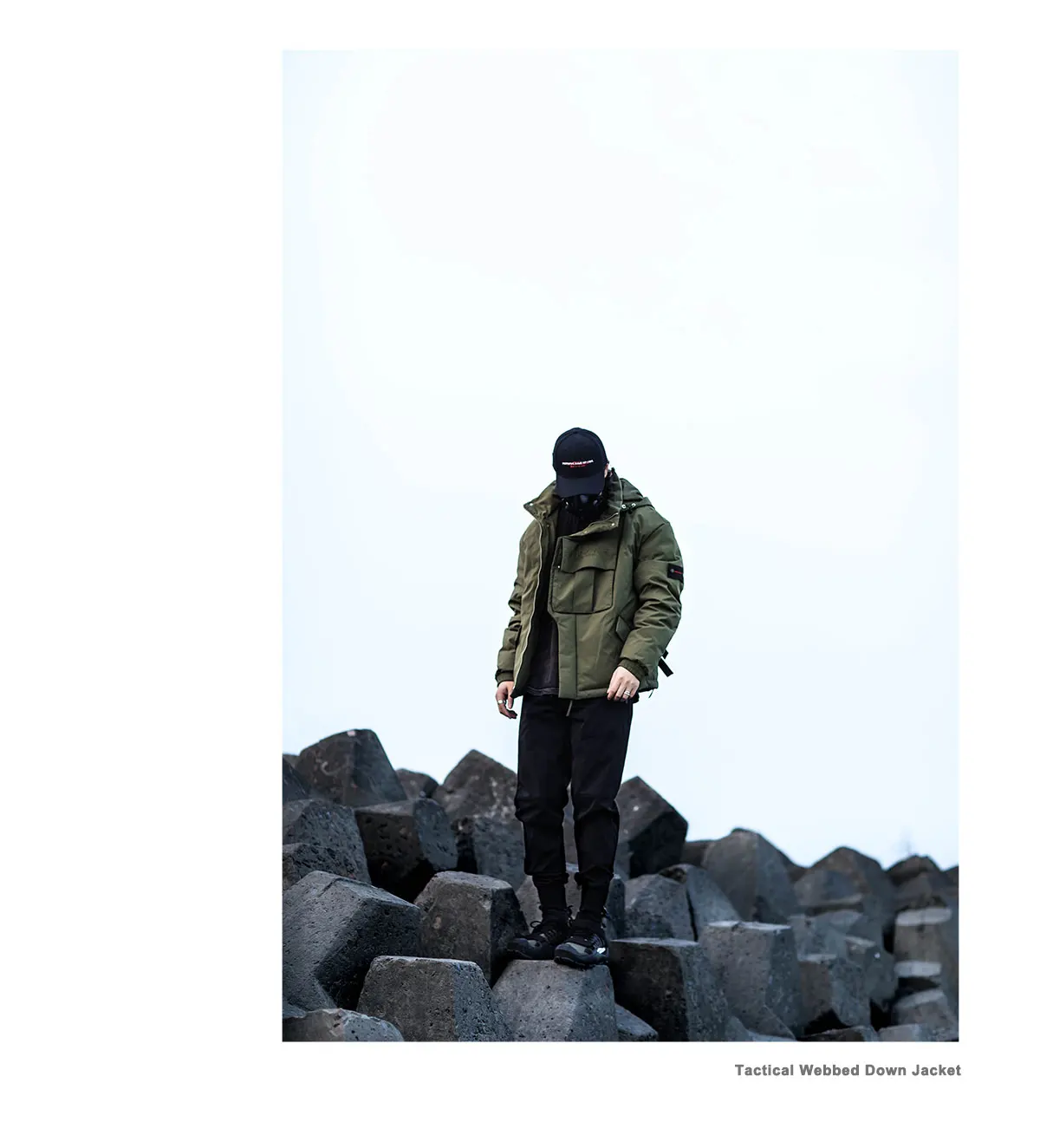 Enshadower 19aw  webbing down jacket front pocket green black techwear aesthetic streetwear warcore