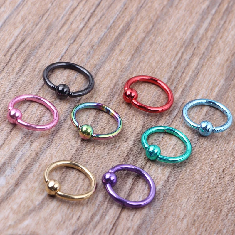 1PC Surgical Stainless Steel Nose Ring with Ball Earring Piercing Punk Fashion Stud Unisex Body Jewelry | Украшения и аксессуары