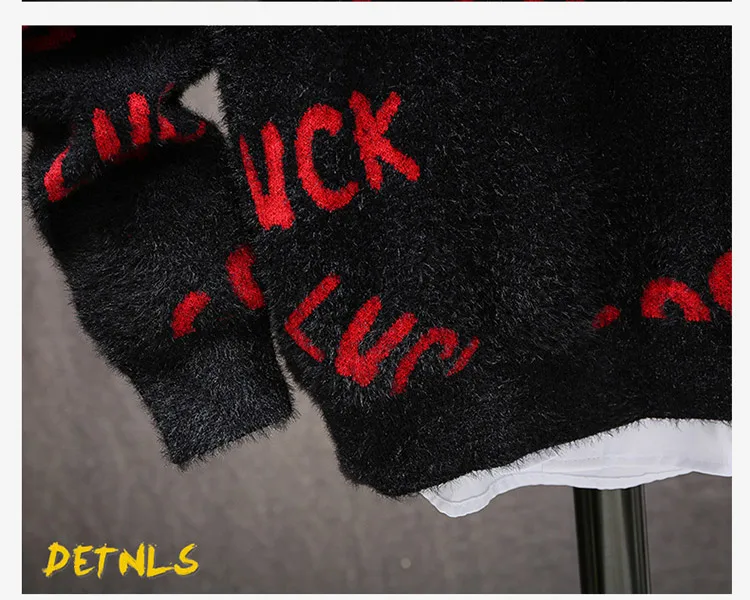 Модный брендовый мужской свитер с О-образным вырезом, Облегающие джемперы, вязанные одноцветные Осенние повседневные свитера в Корейском стиле из вельвета с отделкой под куницу