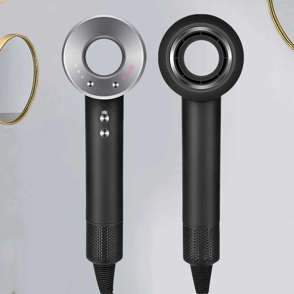 Secador de pelo profesional sin hojas, anión, fuerte viento, suave, de secado rápido, portátil, para el hogar, sin hojas, para peluquero