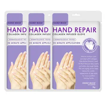 

3 Pairs of Soft Hand Mask Hydrating Moisturizing Silk Skiing Skin Care Smooth Whitening Anti-Aging Hand Care Hand Mask Nails