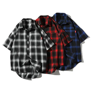

Men Top Summer New Shirt Short Sleeve Classic Plaid Shirt Plaid Short Sleeve Shirt Plaid Plaid Fashion Casual Shirt Streetwear