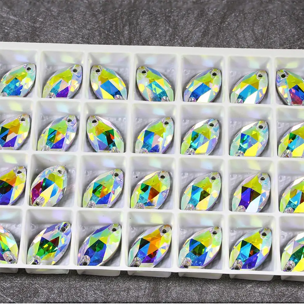 Стеклянные стразы AB пришивные кристаллы и камни с плоской задней стороной