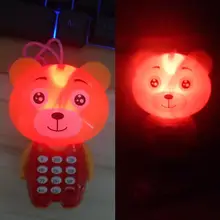 Светодиодный электронный игрушечный телефон музыкальный мини мультфильм лягушка животное мобильный музыкальный телефон с шнурком Развивающие детские игрушки