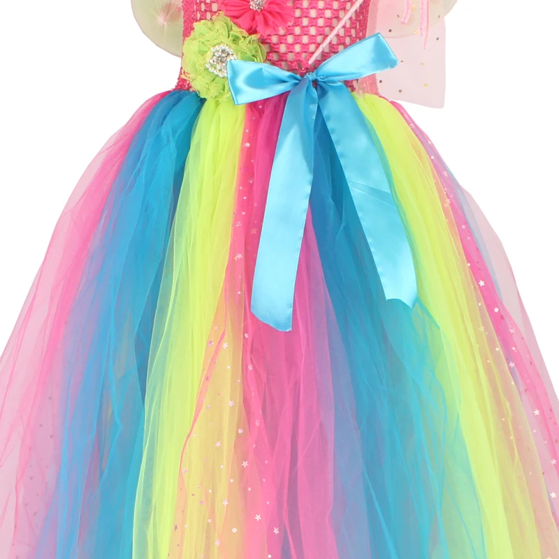 Affordable Rainbow Butterfly Girls Tutu Dress with Wings and Headband Princess Fairy Kids Birthday Party Dress Up Tutu Costume (17)