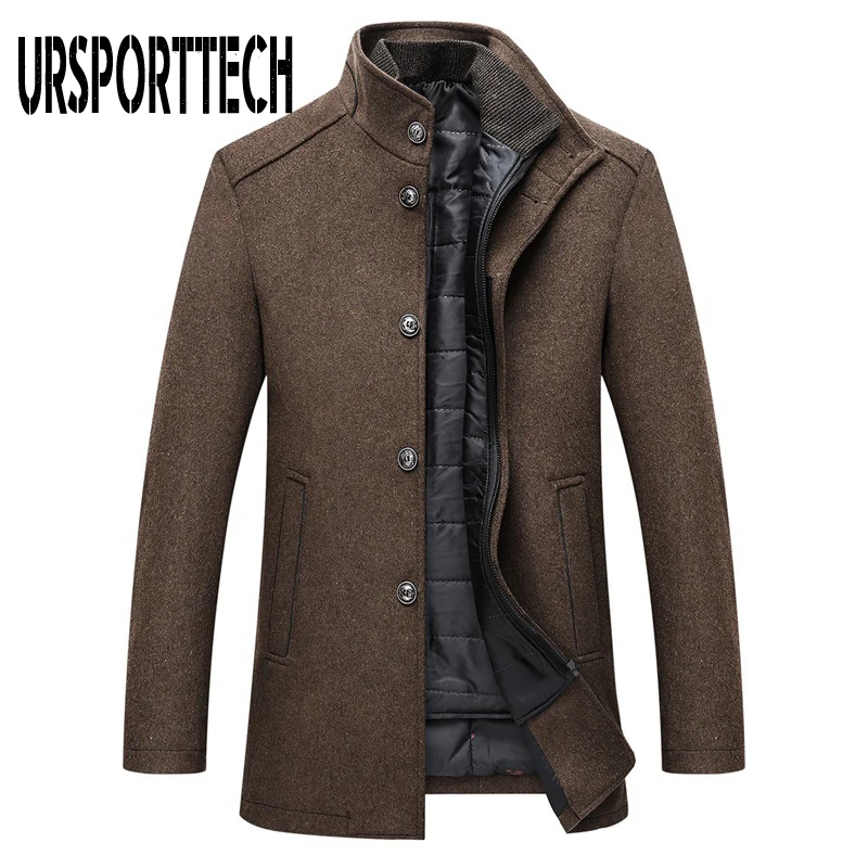 Winter Warm Wool Blend Coat Men Thick Overcoats Topcoat Mens Single Breasted Jackets And Coats With Adjustable Vest Men's Coat Winter Warm Wool Blend Coat Men Thick Overcoats Topcoat Mens Single Breasted Jackets And Coats With Adjustable Vest Men's Coat
