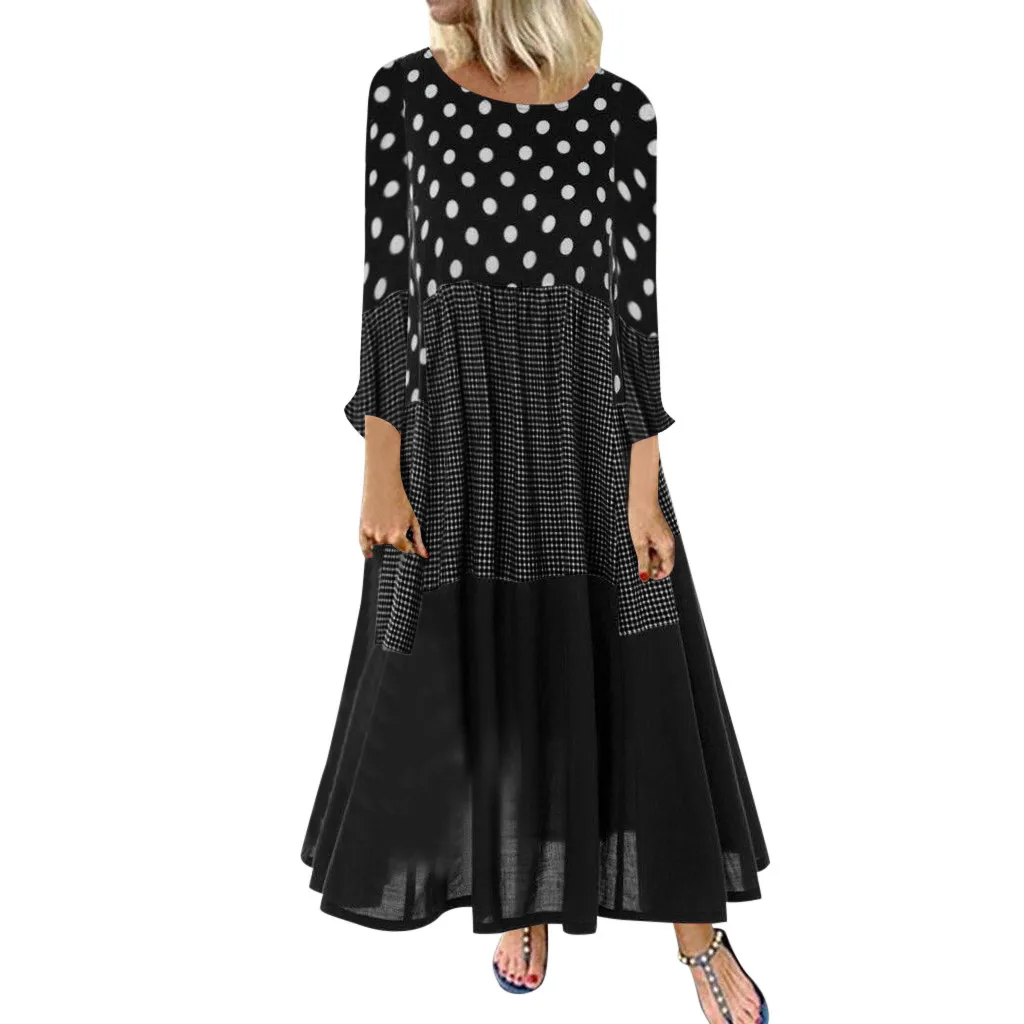 plus size Polka Dot dress Women Autumn 2019 Sexy Long Sleeve Vintage dresses woman party night Maxi Dress vestidos plus size Polka Dot dress Women Autumn 2019 Sexy Long Sleeve Vintage dresses woman party night Maxi Dress vestidos