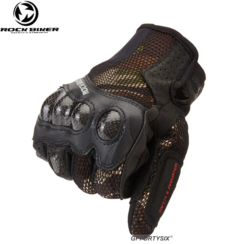 ROCK BIKER новые мотоциклетные перчатки летние дышащие с сенсорным экраном камуфляжные Мотоциклетные Перчатки для мотоциклистов Жесткий протектор из углеродного волокна