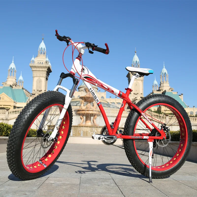 7 Speed Snowmobile Aluminum Alloy Shock Absorber 4.0 Widened Large Tire Mountain Bike Disc Brake Beac Bike bikesmountain|Bicycle| – AliExpress