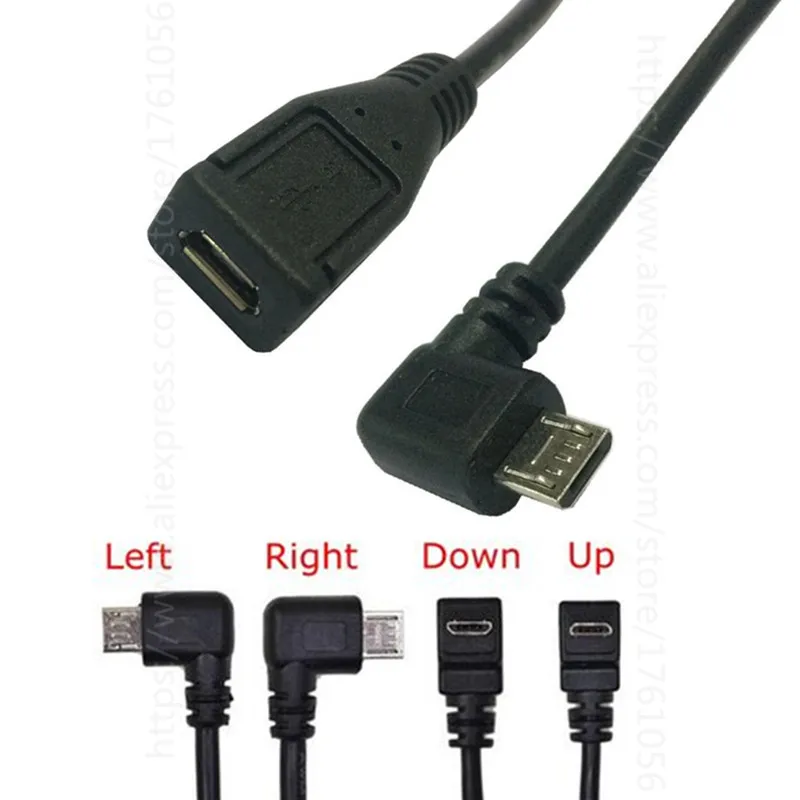 Micro USB 5-контактный штекер под углом 90 градусов к Micro USB Женский 5 P штекер кабель Расширенный Шнур адаптер