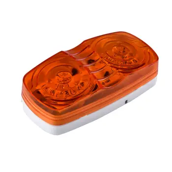 

10Pcs 4x2inch Side Marker Lights Amber Color Double Bullseye Trailer LED RV Boat Side Marker Light