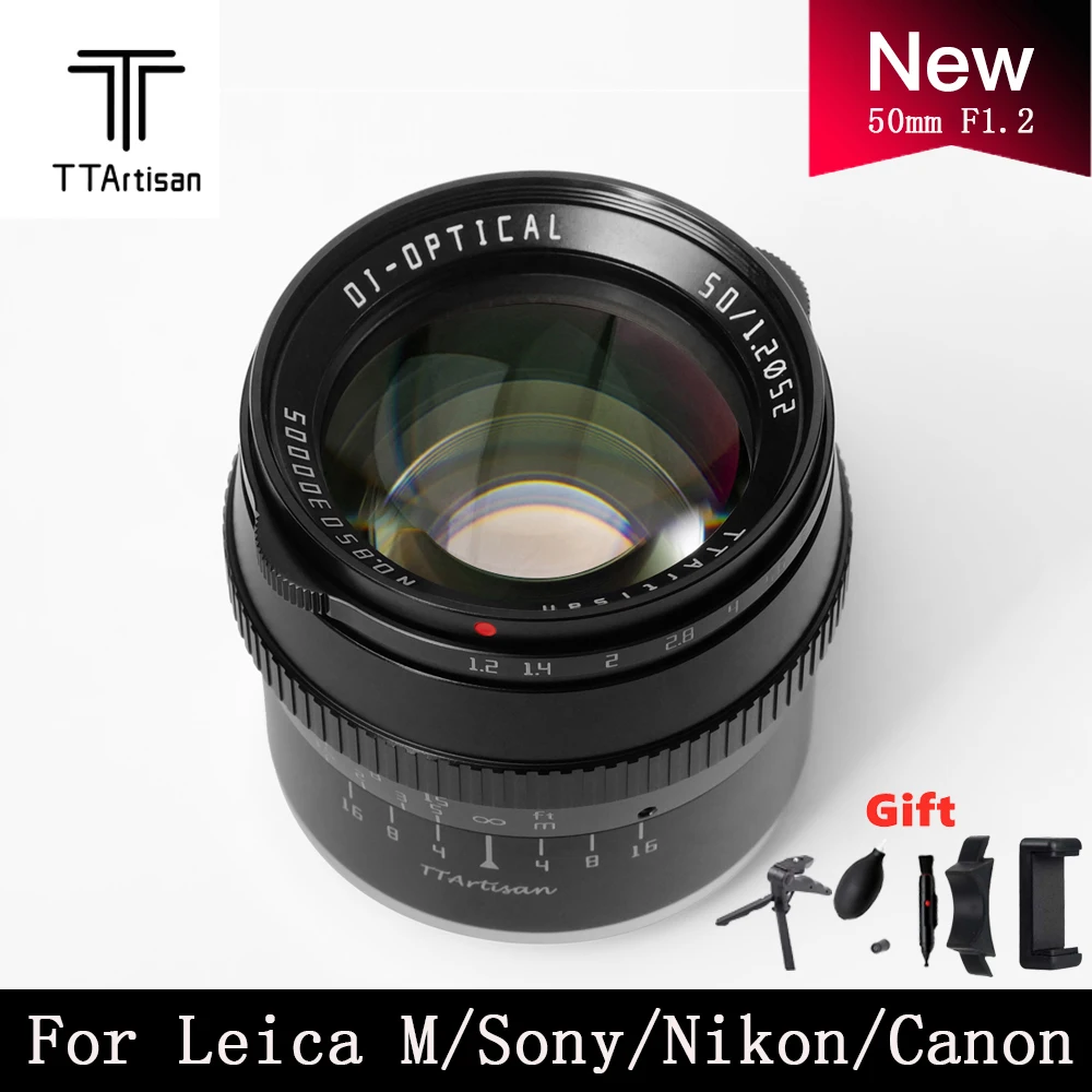 Объектив TTartisan 50 мм F1.2 APS-C ручной фокус для Sony E Mount Fujifilm Canon EOS-M Leica L Nikon Z Panasonic Olympus M43